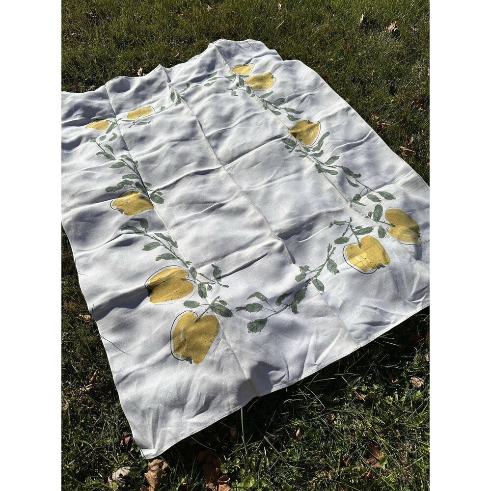 Vera Neumann Apple Print Linen Panel – Vintage Mid-Century Textile -57”x76”